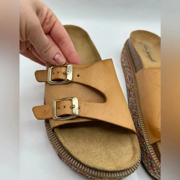 Free People Caravelle Cork Footbed Leather Platform Sandal Boho Size 9.5 - Picture 11 of 11